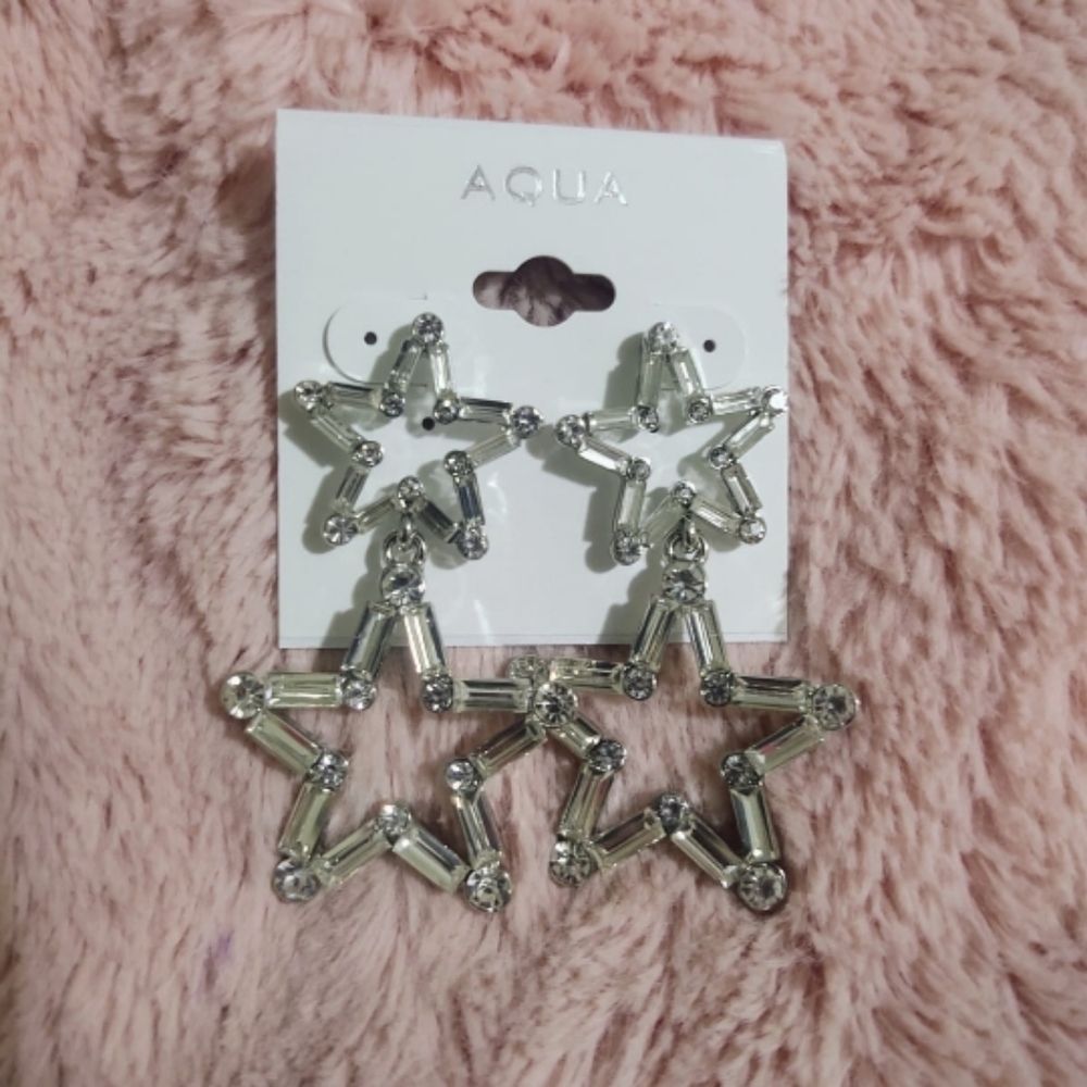 Aqua star earrings